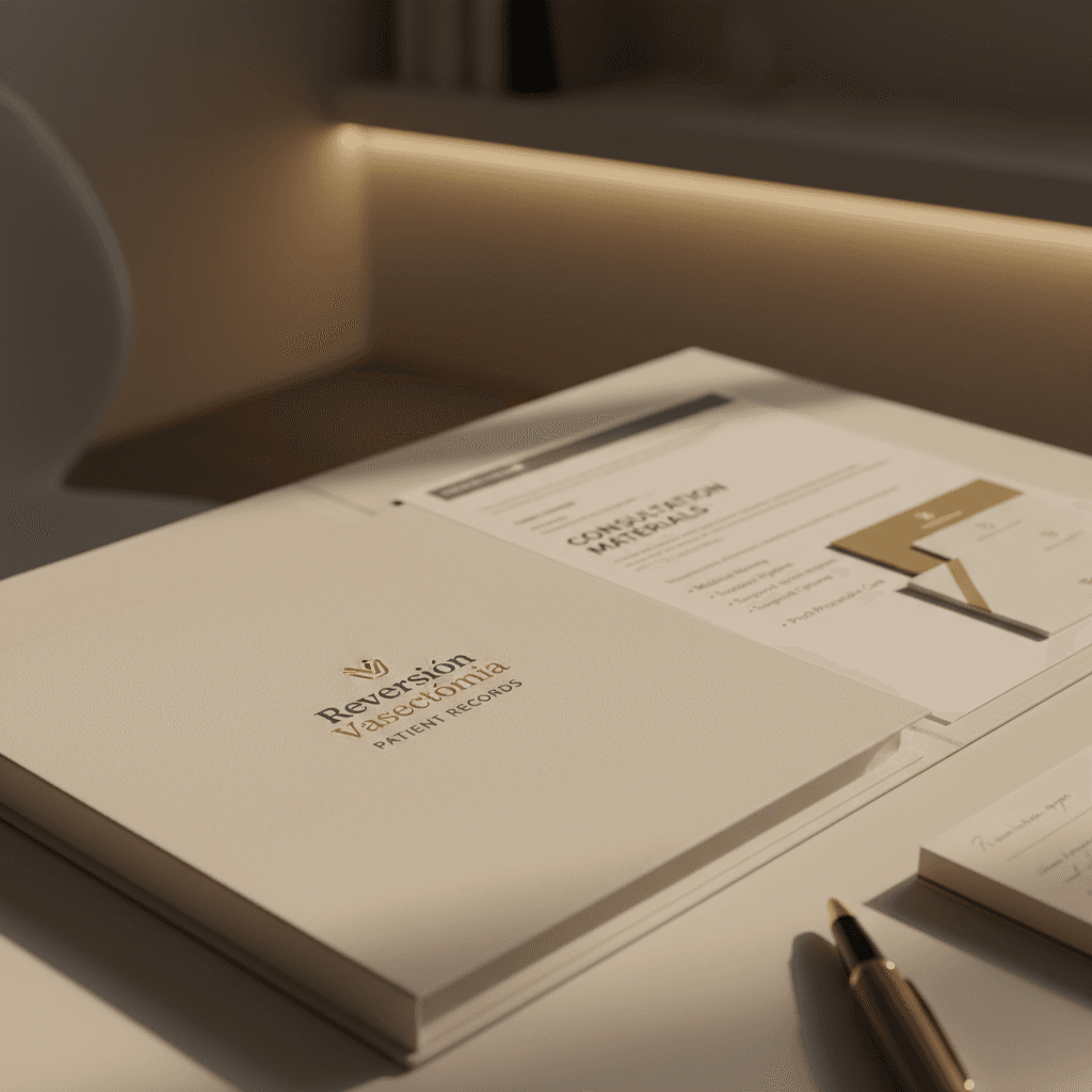 Professional patient information materials reflecting commitment to discretion and organized care